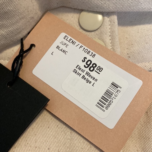 FRNCH Paris scalloped, snap-front skirt with optional tie. NWT - Picture 2 of 6